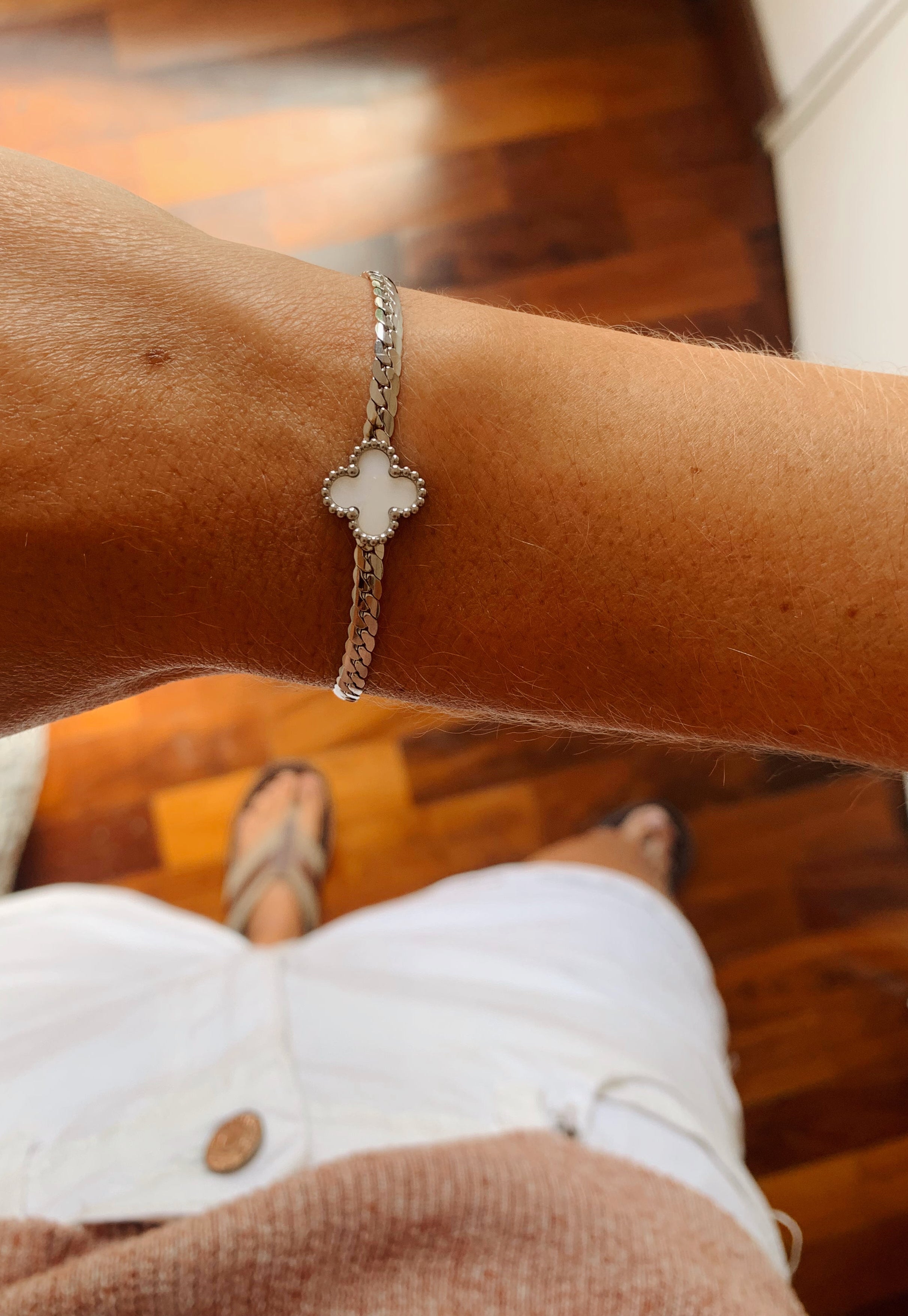 Pulsera acero trebol