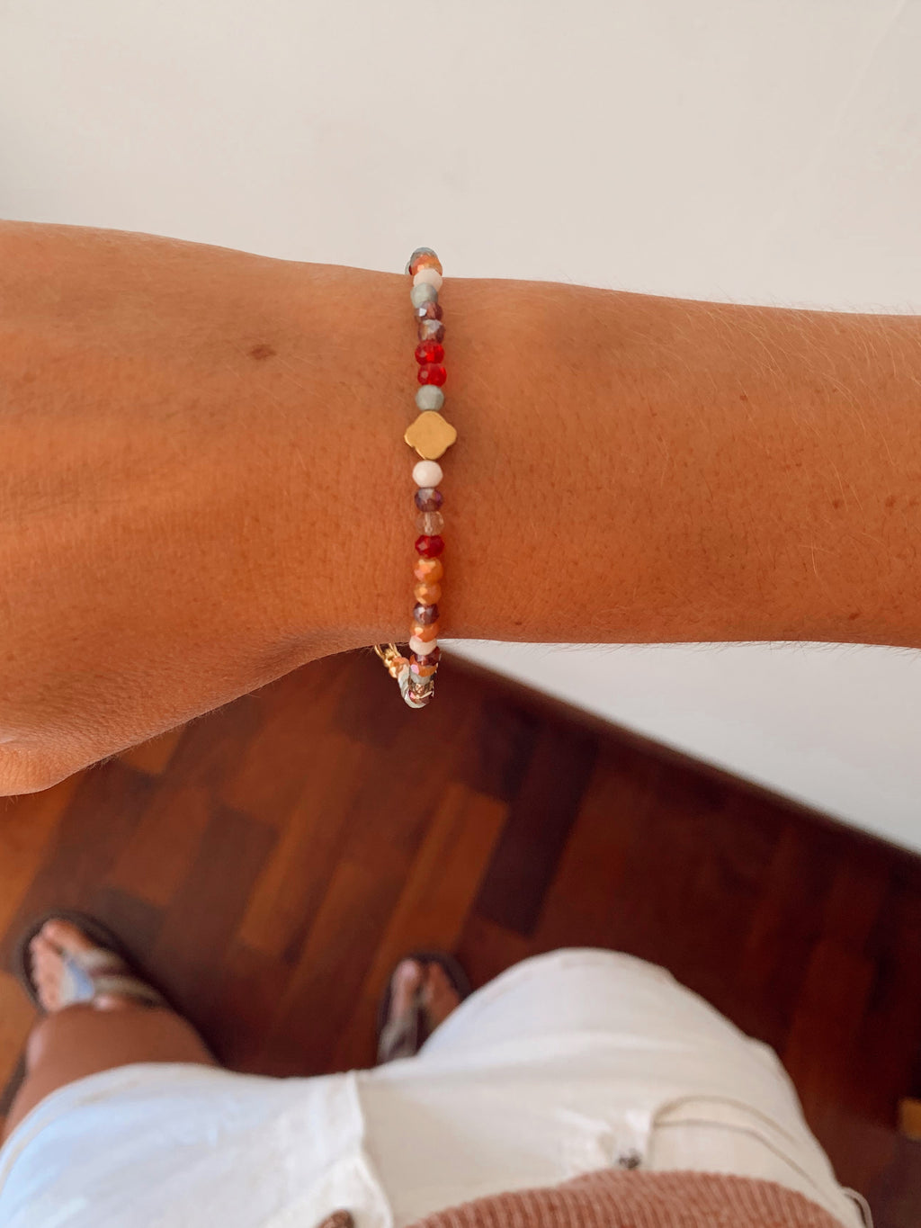 Pulsera cuencas cristal multicolor