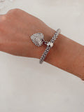 Pulsera plateada cora