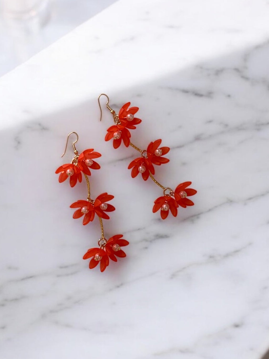 Caravanas Pétalos rojos