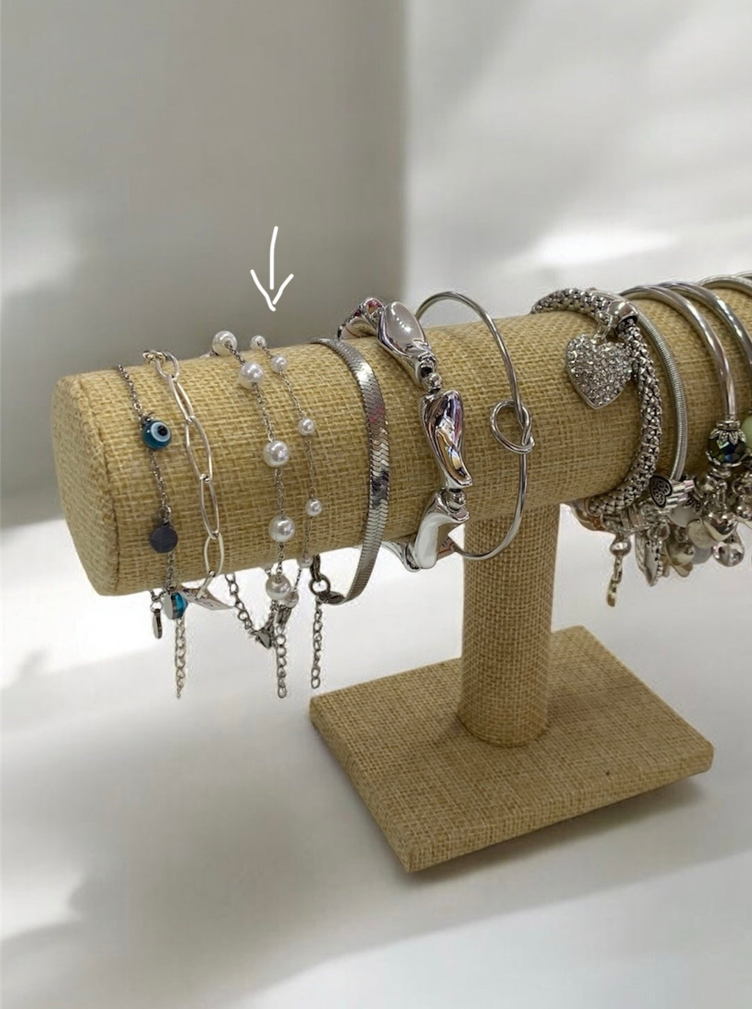Pulsera perlitas acero